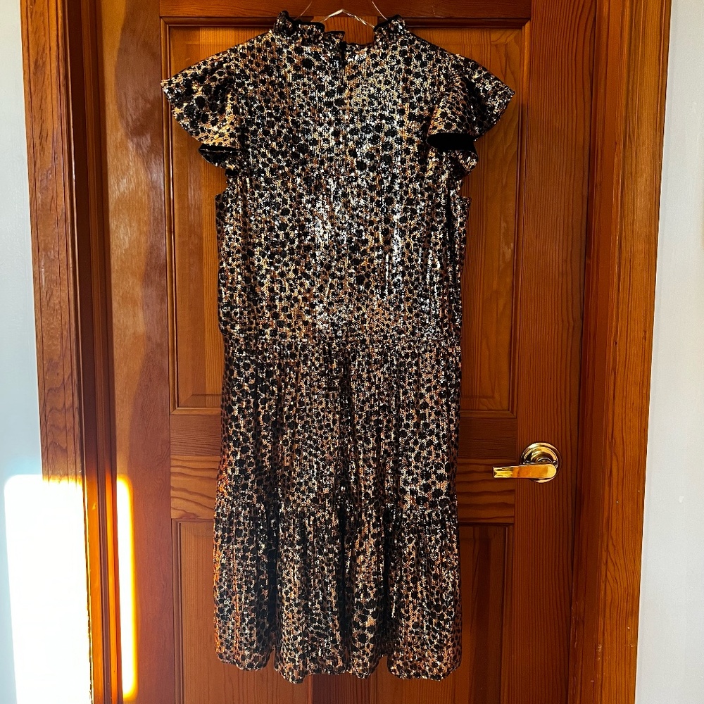 NWT Anthropologie Flutter Sleeve Leopard Sequin M… - image 3